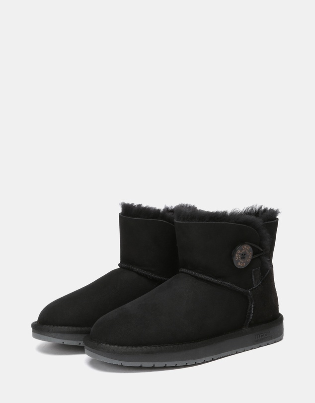 EVERAU - Australian Shepherd Ugg Mini Button Sheepskin Upper UGG Boots