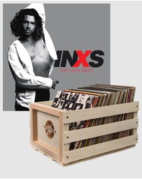Universal Music - Crosley Record Storage Crate & Inxs The Very Best - Double Vinyl Album Bundle
