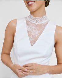 Six Stories - Lace High Neck A-line Mini Dress