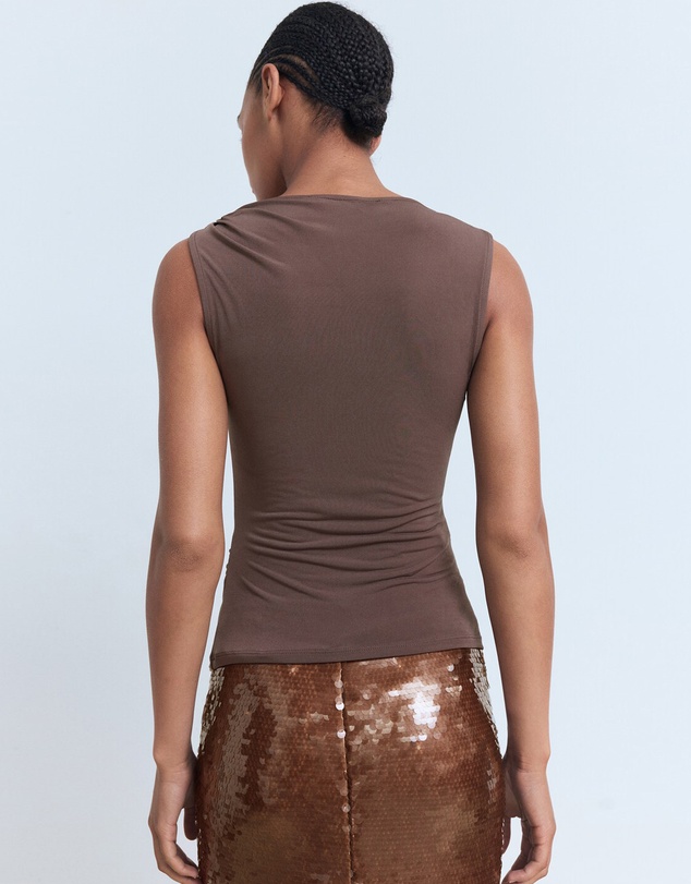 M.N.G - Gathered Top With Jewel Detail