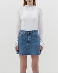 Bassike - regular raised neck long sleeve t.shirt
