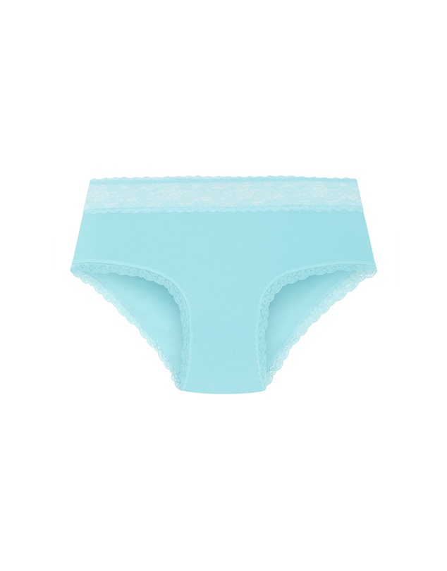 City Chic - Plus size Iris 3 Pack Cotton Cheeky Panty - pink icing blue tint teal