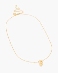 Lovisa - Waterproof Gold Plated Stainless Steel Large Bubble Letter F Necklace