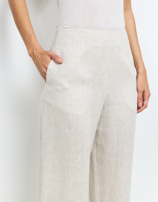 AERE - Elodie Clean Waist Wide Leg Linen Pants