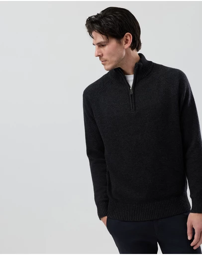 Wayver - Half Zip Wool Blend Knit