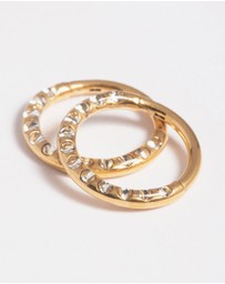 Lovisa - Gold Plated Surgical Steel Pave Hoop Earrings
