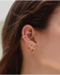 Ania Haie - Gold Graduated Sparkle Huggie Hoop Earrings