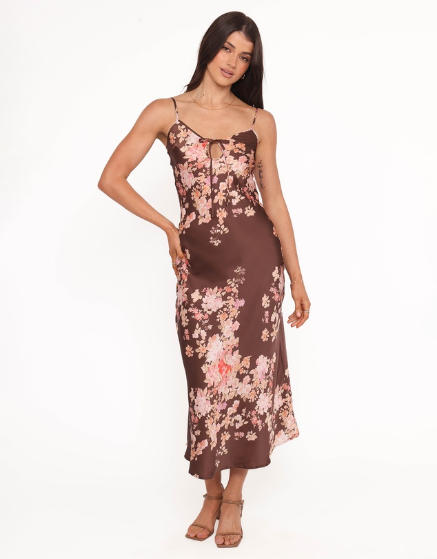Petal & Pup - Jamila Midi Dress - Brown Floral