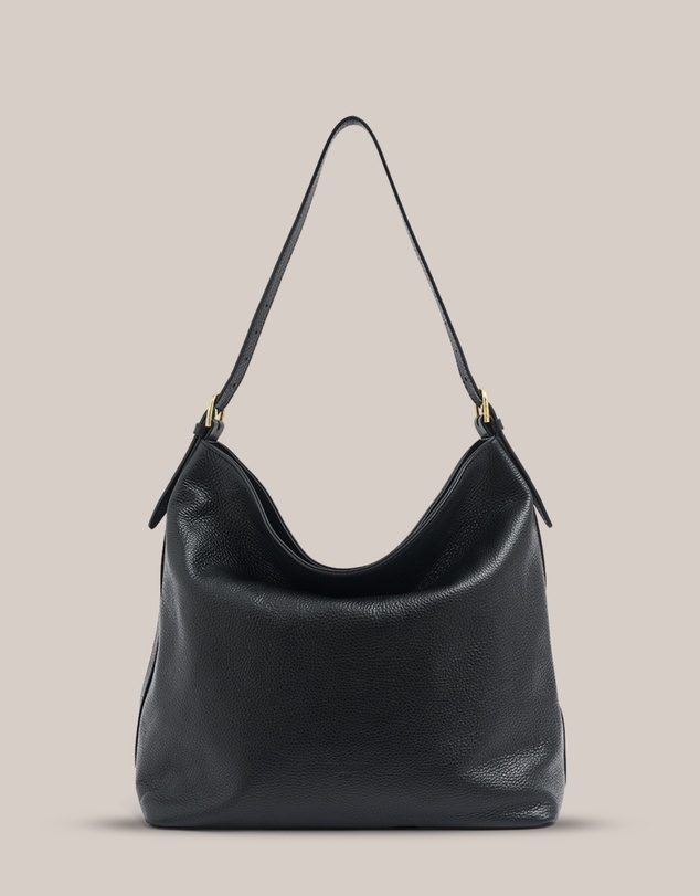 VESTIRSI - Serena Black Leather Hobo Bag