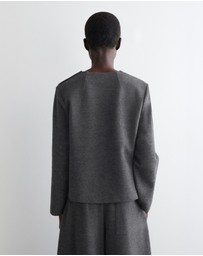 COS - Button-Detail Boiled-Wool Sweatshirt