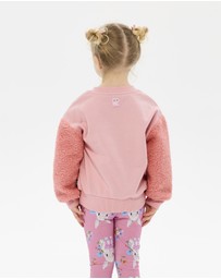 Rock Your Kid - Hunny Bunny Fuzzy Sweatshirt in Peach