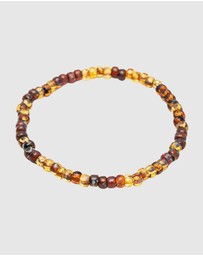 Nialaya Jewellery - Wristband With Amber Japanese Miyuki Beads