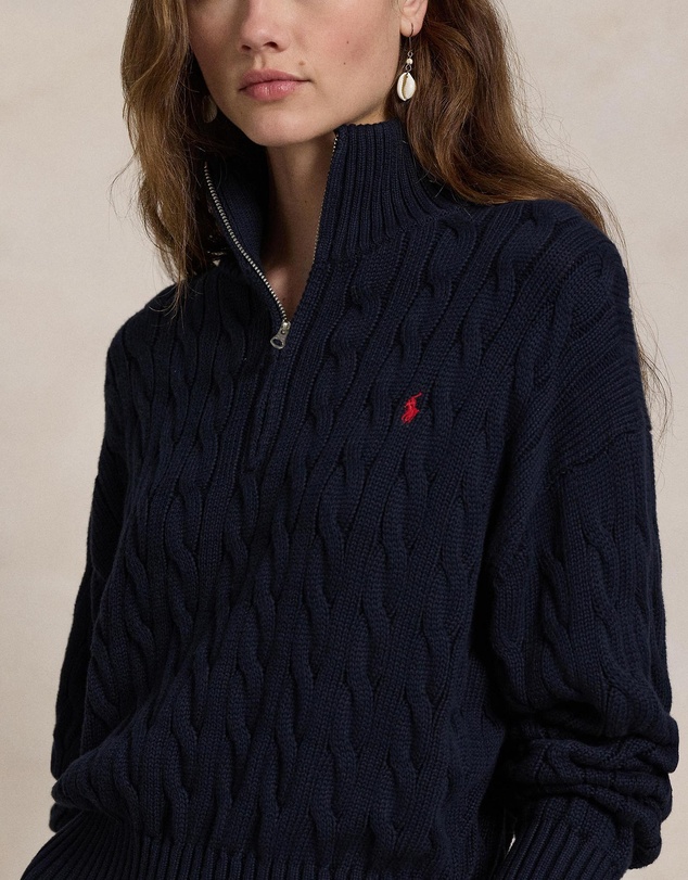 Polo Ralph Lauren - Cable-Knit Cotton Quarter-Zip Sweater