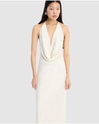 ROTATE - Satin Halterneck Dress