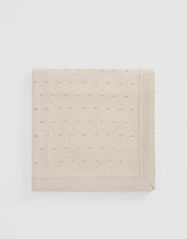 Country Road - Organically Grown Cotton Blend Knit Detail Blanket