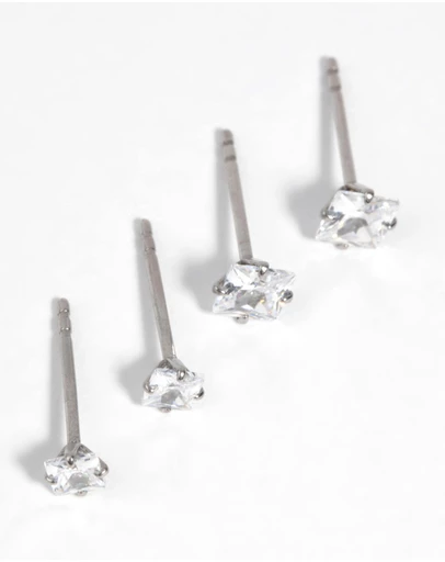 Lovisa - Surgical Steel Square Stud Earring Set