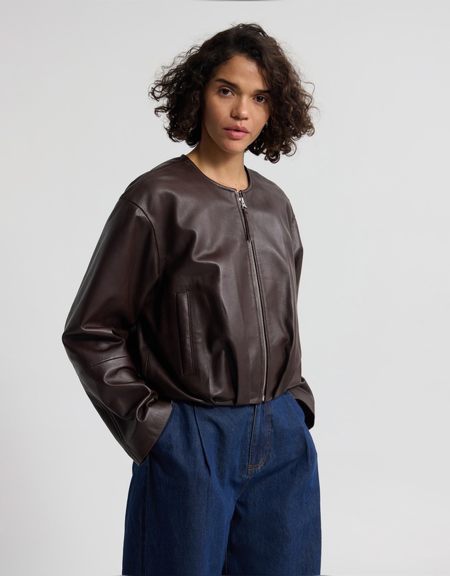 Oxford - Ember Leather Bomber Jacket
