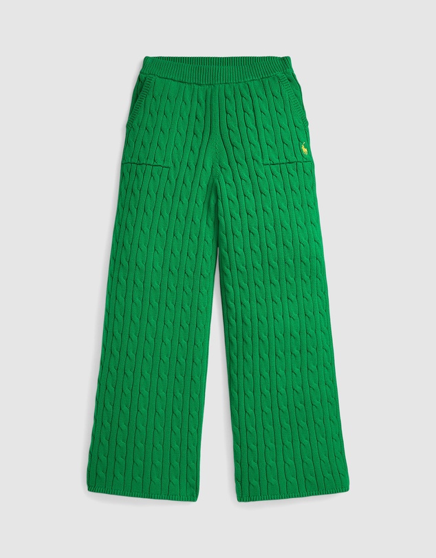 Polo Ralph Lauren - Cable-Knit Cotton Wide-Leg Sweater Pants - Teens