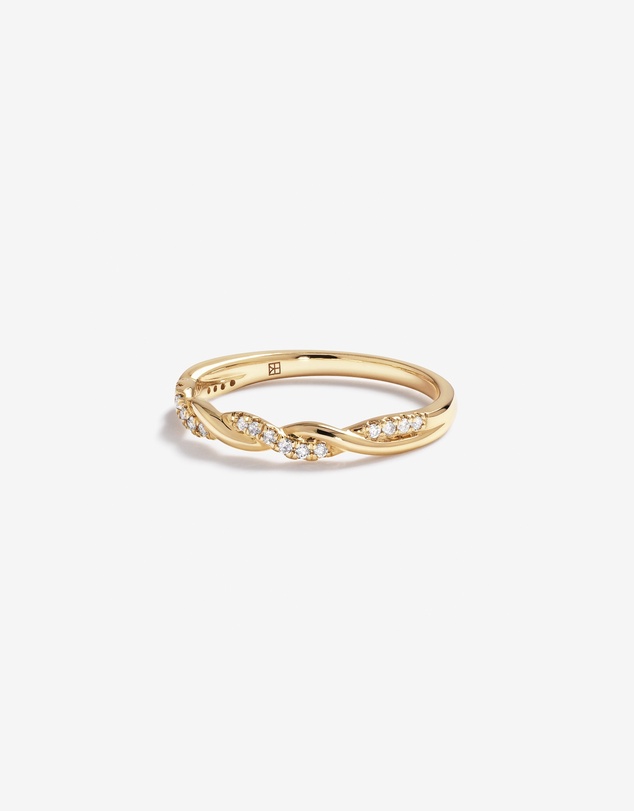 Michael Hill - 0.11 Carat TW Diamond Twist Wedding Ring in 14kt Yellow Gold