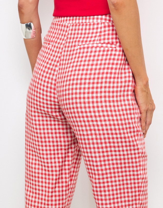 AERE - Romy Linen Gingham Capri