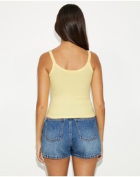 Dazie - Essential Scoop Neck Ribbed Singlet
