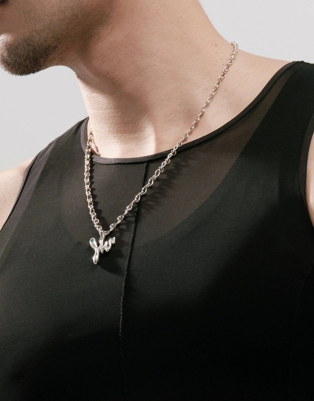 Graedance - Scorpio Aquamarine Pendant on Eclipse Necklace