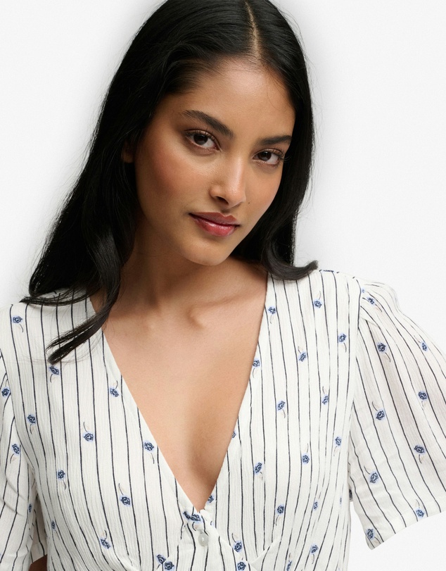 Superdry - Print Button Short Sleeve Midi Tea Dress
