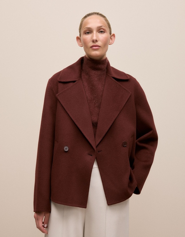 Trenery - Double Faced Wool Peacoat in Espresso