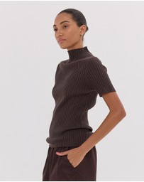 Cloth & Co. - The Rib Funnel Tee | Brazil Nut