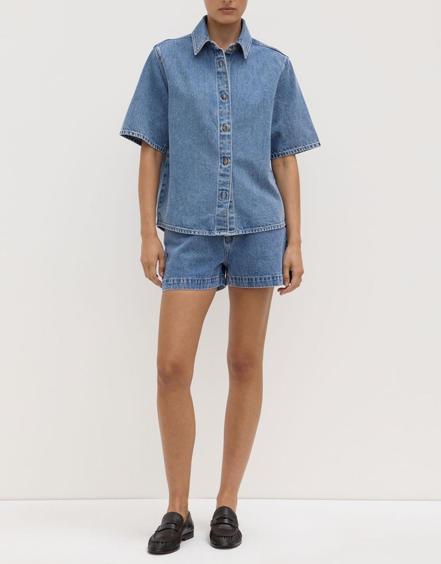 Assembly Label - Boxy Denim Short Sleeve Shirt