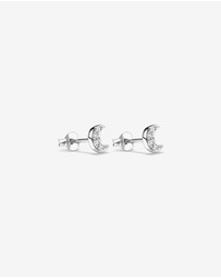 Michael Hill - Crescent Moon Stud Earrings with Cubic Zirconia in Sterling Silver