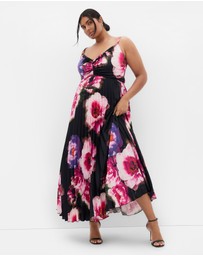City Chic - Ariana Pleat Print Maxi Dress
