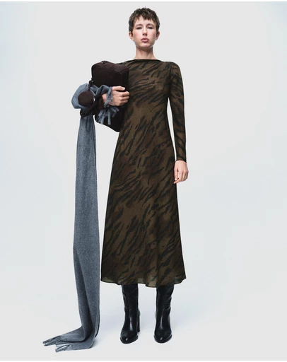 M.N.G - Satin Animal-Print Dress