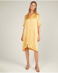 Primness - Glossed Shirt Dress