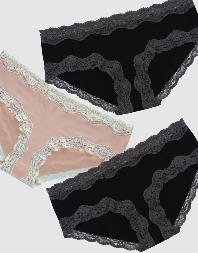 B Free Intimate Apparel - Cotton Low Rise Hipster Brief - 3 Pack