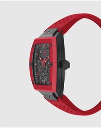 Philipp Plein - Skeleton 44mm Red Tone Red Silicone Strap
