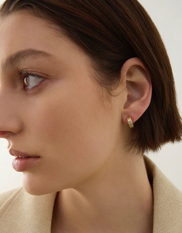 Najo - Carrousel Yellow Gold Huggie Earrings
