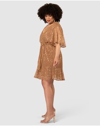 Pink Dusk by Curve Project - Glow Frill Hem Mini Dress