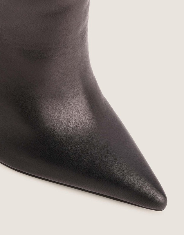 Shelly Shen - Lennon Heel Long Boots Black Leather