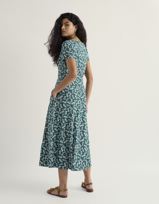 Seasalt - Seasalt Cornwall Blue Veronica Short Sleeve Midi Dress