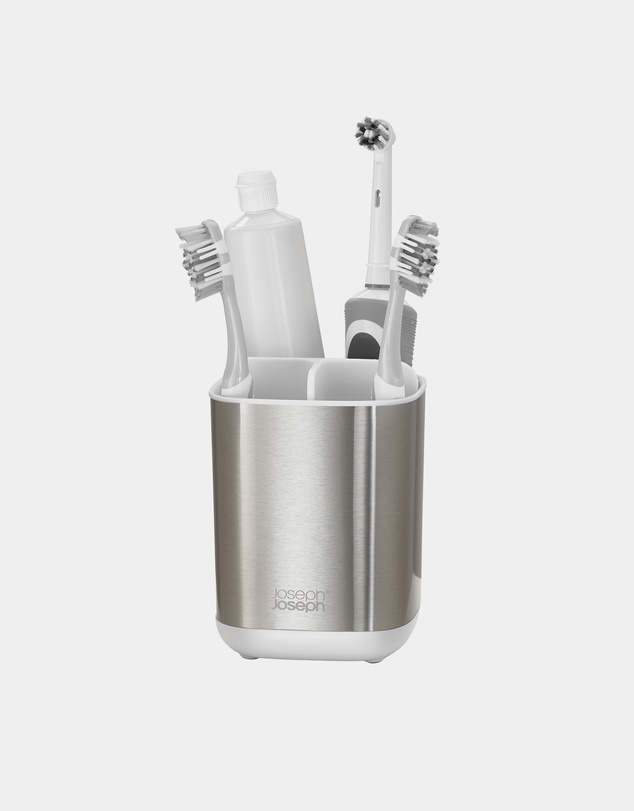 Joseph Joseph - EasyStore™ Steel Toothbrush Caddy (White)