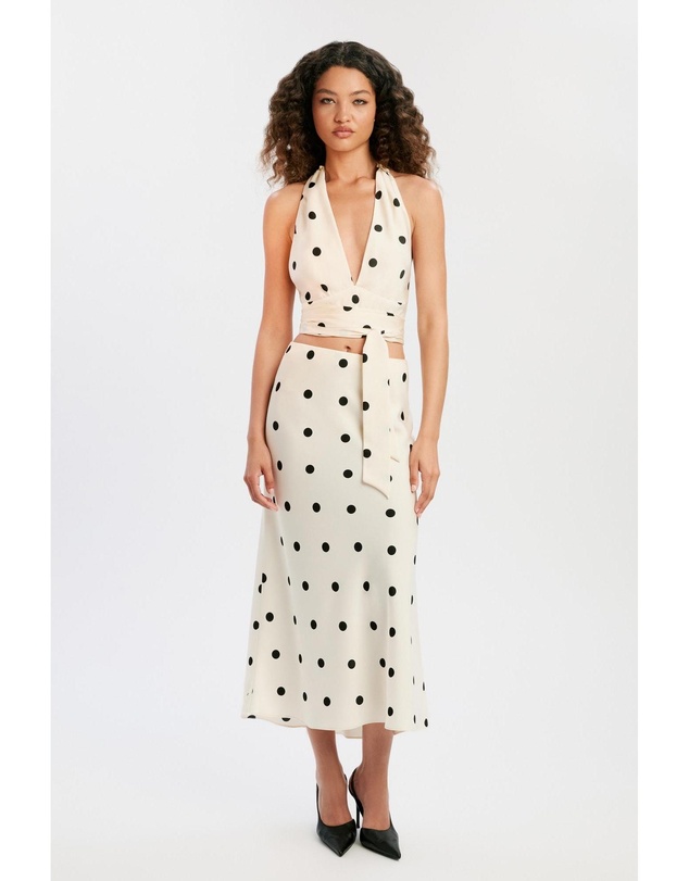 Bardot - Phoebe Satin Halter Tie Top