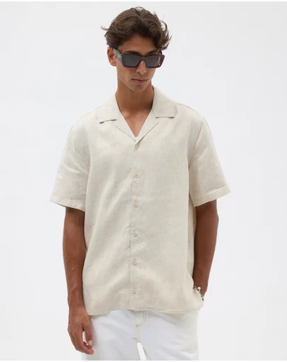 AERE - Euro Resort Linen Camp Collar Shirt