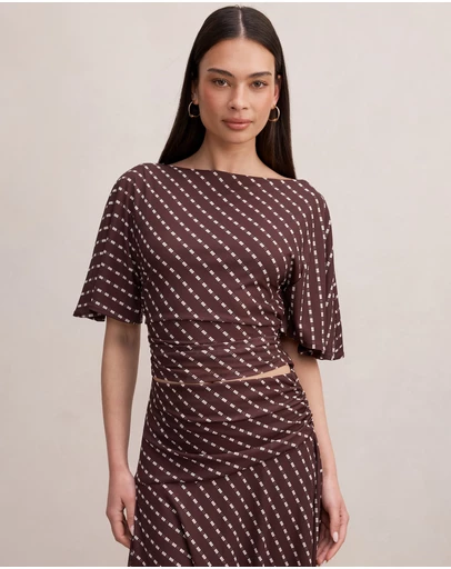 Forever New - Paige Flutter Sleeves Tie Back