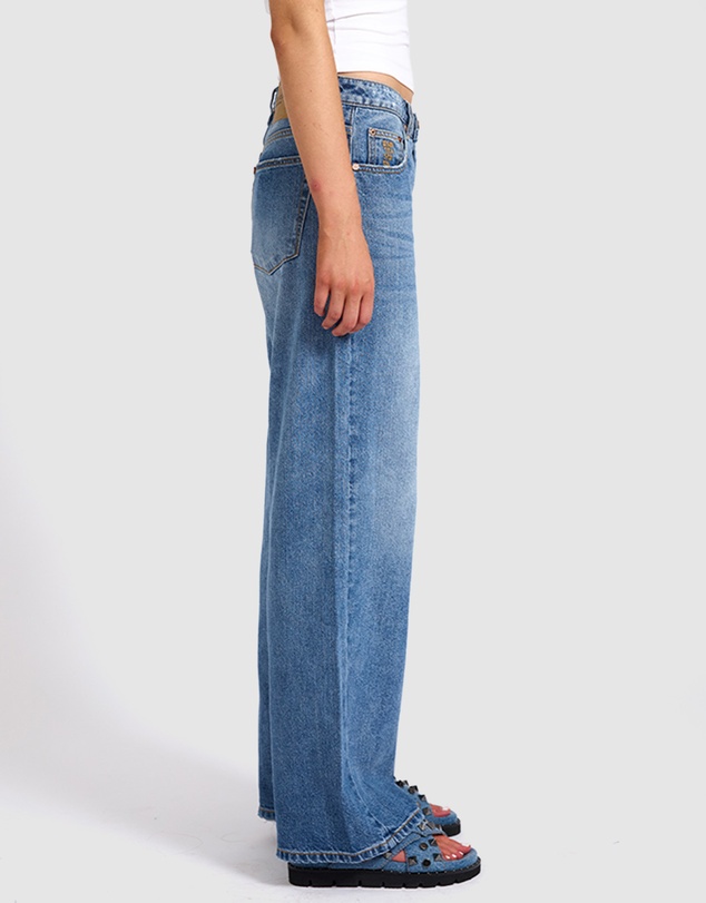 ONE TEASPOON - Jackson Mid Waist Wide Leg Denim Jeans