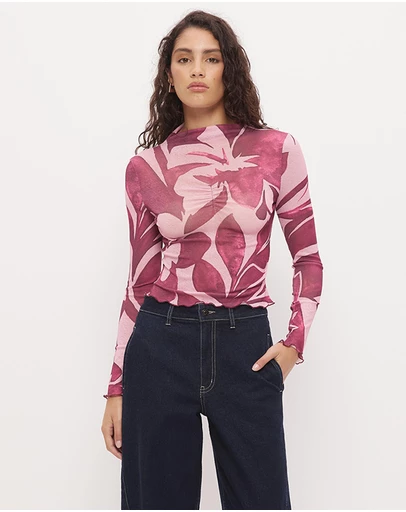 MON RENN - Peta Mock Neck Top