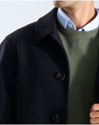 3 Wise Men - 3 Wise Men Crawford Wool Coat - Black