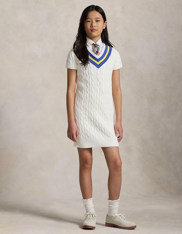 Polo Ralph Lauren - Cricket-Stripe Cotton Sweater Dress - Kids