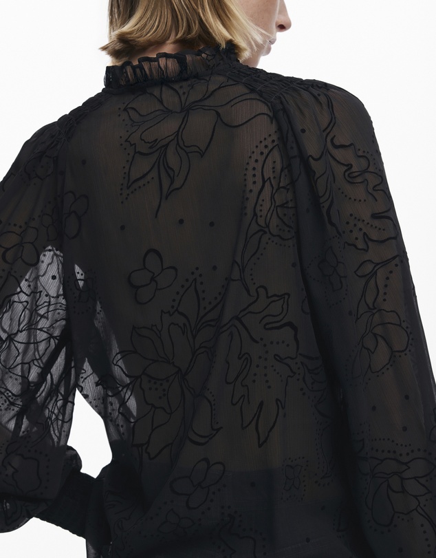 Desigual - Flocked Sheer Blouse