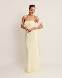 Six Stories - Chiffon Bandeau Satin Maxi Dress